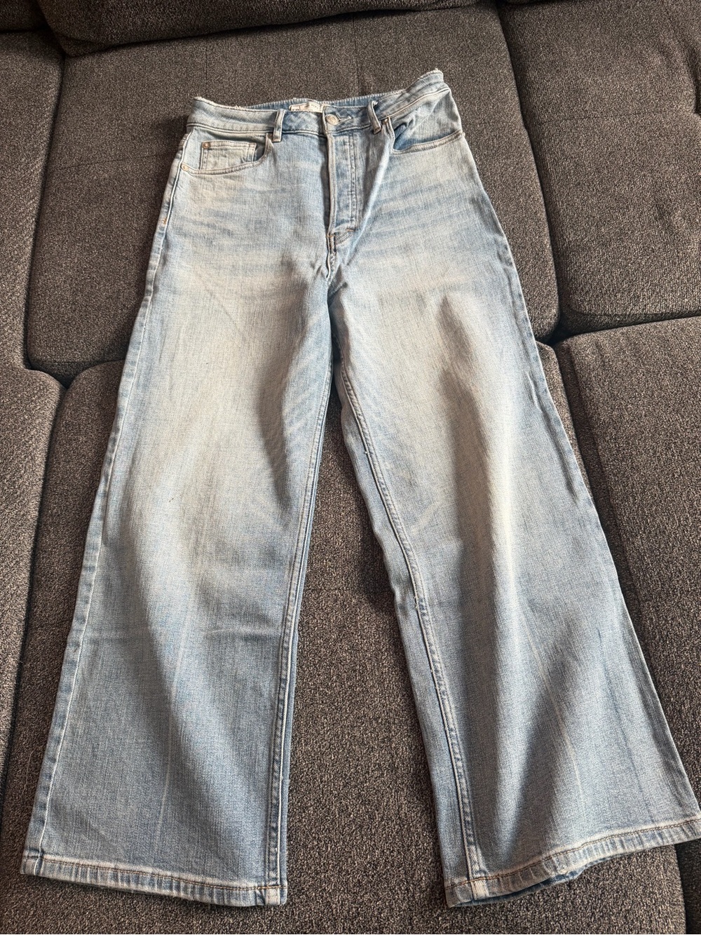 Free People Light Blue Wide Leg Jeans